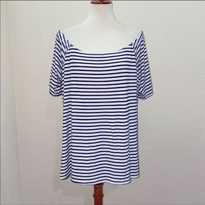 Torrid Striped Off the Shoulder Tee Size 3X